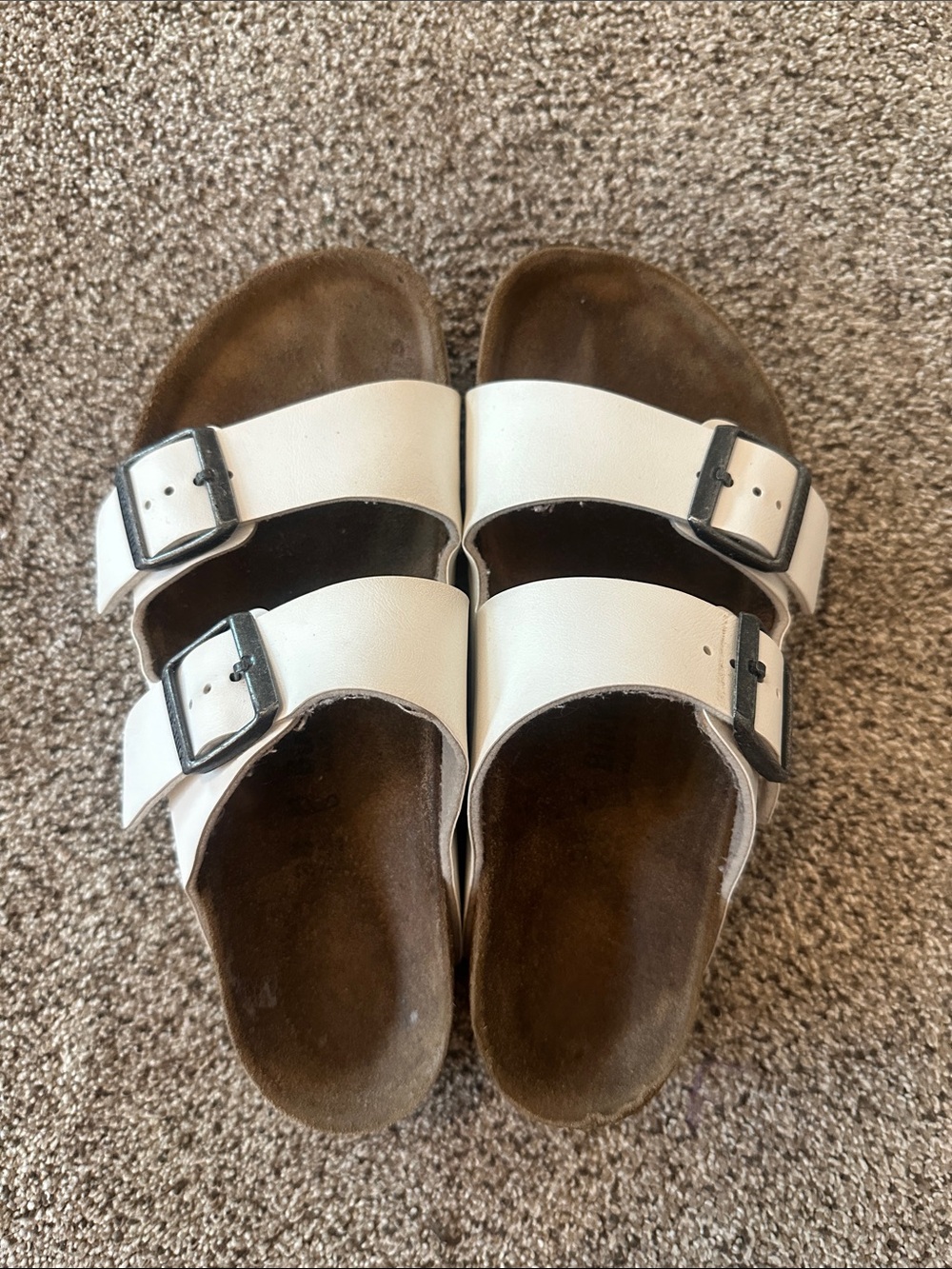 White Birkenstocks, size 38